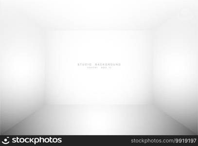 Empty white grey gradient studio room background. backdrop light interior with copyspace for your creative project, Vector illustration EPS 10