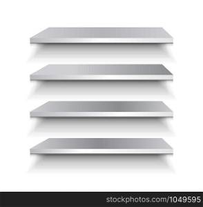 Empty white shelf vector illustration. Vector set.. Empty white shelf vector illustration