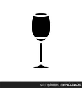 empty wine glass glyph icon vector. empty wine glass sign. isolated symbol illustration. empty wine glass glyph icon vector illustration