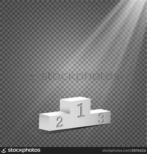 Empty winners podium with first, second and third place for award ceremony. Vector illustration.. Empty winners podium with first, second and third place for award ceremony. Vector illustration