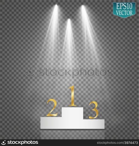 Empty winners podium with first, second and third place for award ceremony. Vector illustration.. Empty winners podium with first, second and third place for award ceremony. Vector illustration