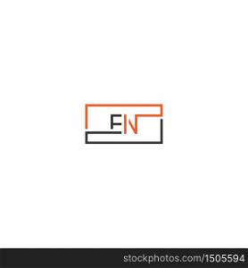 EN logo letters design concept in black and orange colors