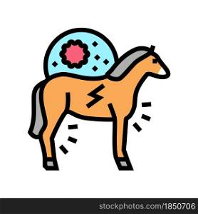 encephalitis horse color icon vector. encephalitis horse sign. isolated symbol illustration. encephalitis horse color icon vector illustration