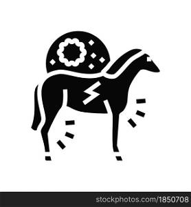 encephalitis horse glyph icon vector. encephalitis horse sign. isolated contour symbol black illustration. encephalitis horse glyph icon vector illustration