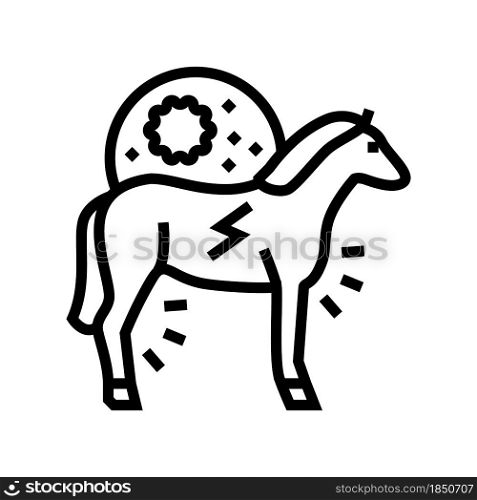 encephalitis horse line icon vector. encephalitis horse sign. isolated contour symbol black illustration. encephalitis horse line icon vector illustration