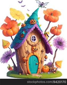 Enchanting Halloween Haven  Creating a Cute Fairy House with Vibrant Colors and a Clean