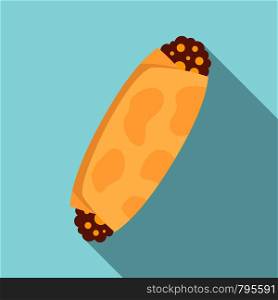 Enchilada food icon. Flat illustration of enchilada food vector icon for web design. Enchilada food icon, flat style