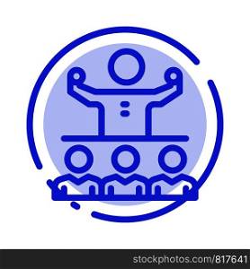 Encourage, Growth, Mentor, Mentorship, Team Blue Dotted Line Line Icon