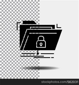 encryption, files, folder, network, secure Glyph Icon on Transparent Background. Black Icon. Vector EPS10 Abstract Template background