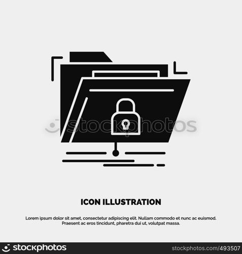 encryption, files, folder, network, secure Icon. glyph vector gray symbol for UI and UX, website or mobile application. Vector EPS10 Abstract Template background