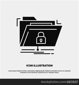 encryption, files, folder, network, secure Icon. glyph vector gray symbol for UI and UX, website or mobile application. Vector EPS10 Abstract Template background