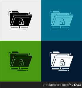 encryption, files, folder, network, secure Icon Over Various Background. glyph style design, designed for web and app. Eps 10 vector illustration. Vector EPS10 Abstract Template background