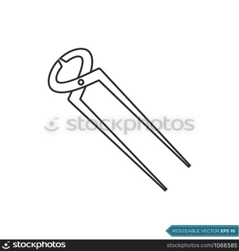End-Cutting Pliers Icon Vector Template Illustration Design