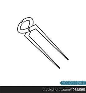 End-Cutting Pliers Icon Vector Template Illustration Design