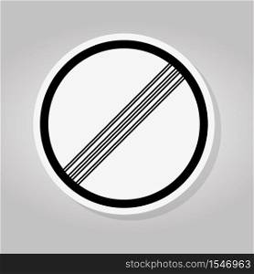 End Of all Restriction Traffic Road Symbol Sign Isolate On White Background,Vector Illustration