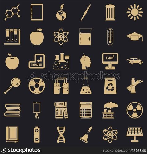 End of education icons set. Simple style of 36 end of education vector icons for web for any design. End of education icons set, simple style