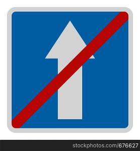 End of road icon. Flat illustration of end of road vector icon for web.. End of road icon, flat style.