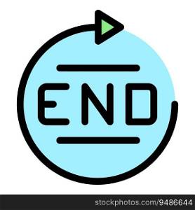 End time duration icon outline vector. Hour timer. Web date color flat. End time duration icon vector flat