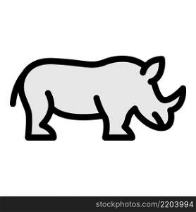 Endangered rhino icon. Outline endangered rhino vector icon color flat isolated. Endangered rhino icon color outline vector
