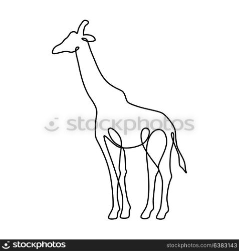 Endless line art illustration of giraffe. Continuous black outline drawing on white background. Endless line art illustration of giraffe. Continuous black outline drawing on white background.