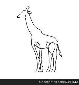 Endless line art illustration of giraffe. Continuous black outline drawing on white background. Endless line art illustration of giraffe. Continuous black outline drawing on white background.