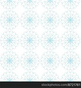 Endless pattern of Outline openwork snowflakes in trendy winter hue. Line art. Vector repeat texture. Isolate. Suitable for banner, postcard, brochure or greeting. Good for background, web, label. EPS