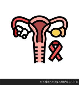 endometrial cancer color icon vector. endometrial cancer sign. isolated symbol illustration. endometrial cancer color icon vector illustration