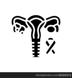 endometrial cancer glyph icon vector. endometrial cancer sign. isolated symbol illustration. endometrial cancer glyph icon vector illustration