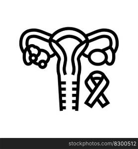 endometrial cancer line icon vector. endometrial cancer sign. isolated contour symbol black illustration. endometrial cancer line icon vector illustration