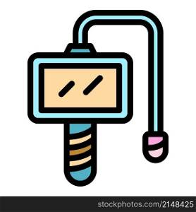 Endoscope device icon. Outline endoscope device vector icon color flat isolated. Endoscope device icon color outline vector