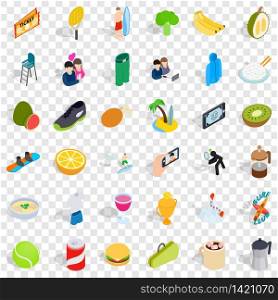 Energetic icons set. Isometric style of 36 energetic vector icons for web for any design. Energetic icons set, isometric style