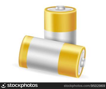 energy battery power in silvery gold color vector illustration isolated on white background