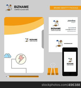 Energy Business Logo, File Cover Visiting Card and Mobile App Design. Vector Illustration