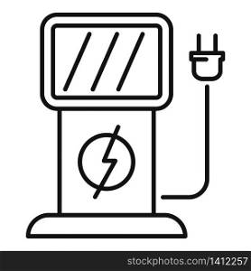 Energy charge station icon. Outline energy charge station vector icon for web design isolated on white background. Energy charge station icon, outline style