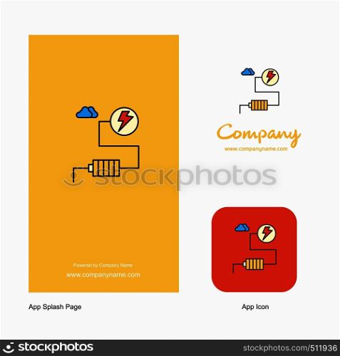 Energy Company Logo App Icon and Splash Page Design. Creative Business App Design Elements