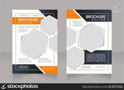 Energy company service and consumption blank brochure design. Template set with copy space for text. Premade corporate reports collection. Editable 2 papers pages. Calibri, Arial fonts used. Energy company service and consumption blank brochure design