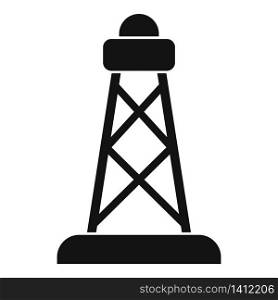 Energy derrick icon. Simple illustration of energy derrick vector icon for web design isolated on white background. Energy derrick icon, simple style