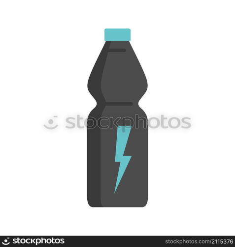 Energy drink bottle icon. Flat illustration of energy drink bottle vector icon isolated on white background. Energy drink bottle icon flat isolated vector