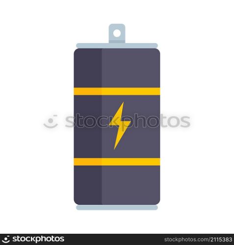 Energy drink container icon. Flat illustration of energy drink container vector icon isolated on white background. Energy drink container icon flat isolated vector