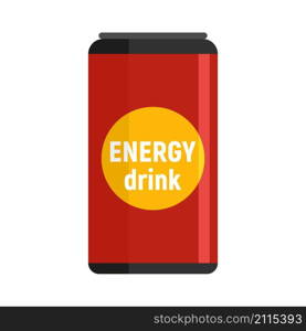 Energy drink product icon. Flat illustration of energy drink product vector icon isolated on white background. Energy drink product icon flat isolated vector