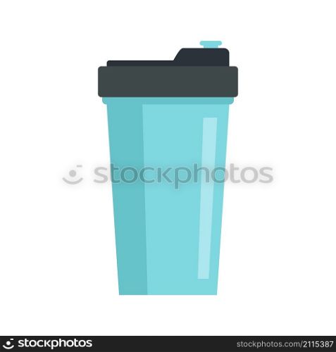 Energy drink shaker icon. Flat illustration of energy drink shaker vector icon isolated on white background. Energy drink shaker icon flat isolated vector