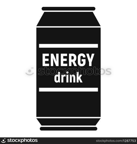 Energy drink tin icon. Simple illustration of energy drink tin vector icon for web design isolated on white background. Energy drink tin icon, simple style