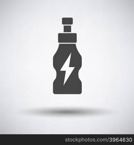 Energy drinks bottle icon on gray background with round shadow. Vector illustration.