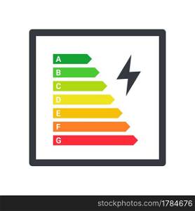 Energy efficiency logo. Energy efficiency rating classification graph. Vector illustration