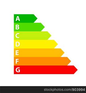 Energy efficiency rating arrows, power saving class, stock vector illustration