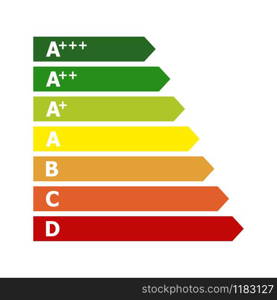 Energy efficiency rating chart. Vector illustration