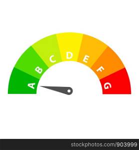 Energy efficiency rating with arrow, stock vector illustration
