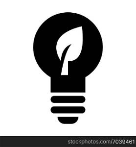 Energy efficient lamp, icon on isolated background