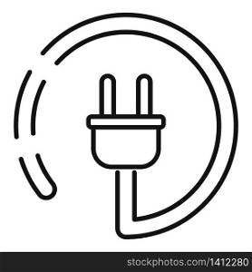 Energy electric plug icon. Outline energy electric plug vector icon for web design isolated on white background. Energy electric plug icon, outline style