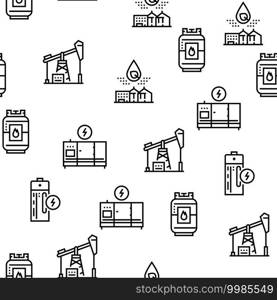 Energy Electricity And Fuel Power Icons Set Vector. Electric Solar Panel And Battery, Turbine And Dam, Energy Plant And Coal, Petrol And Gas Black Contour Illustrations. Energy Electricity And Fuel Power Icons Set Vector